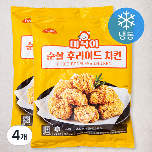 푸드렐라 미식이 순살 후라이드 치킨 (냉동), 300g, 4개