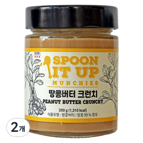 스푼잇업 땅콩버터 크런치, 2개, 200g