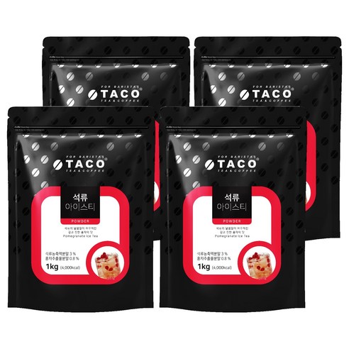 타코 석류 아이스티 파우치, 1kg, 1개입, 4개, 1kg
