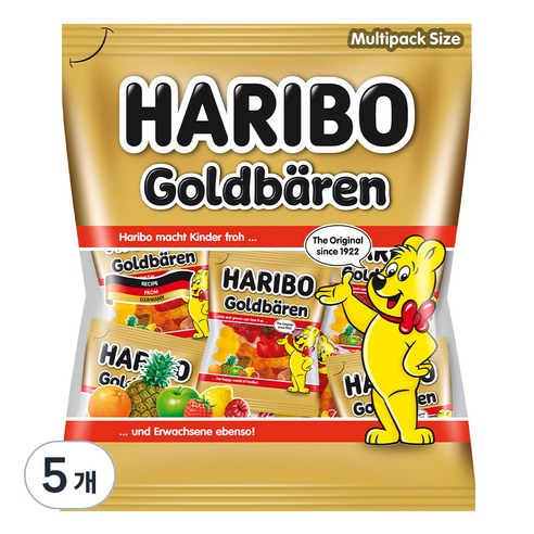 하리보 골드베렌 젤리, 250g, 5개