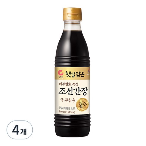 대상 청정원 조선간장, 500ml, 4개