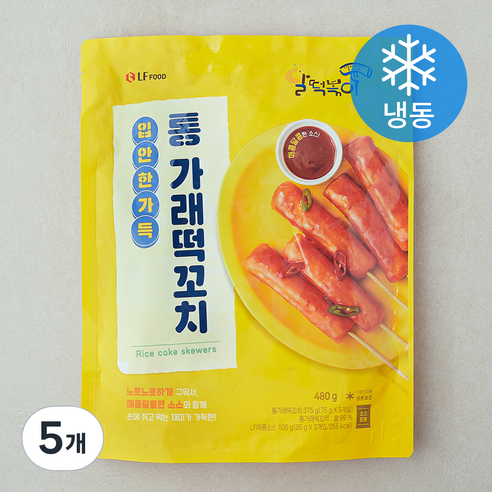 달떡볶이 통 가래떡꼬치 (냉동), 480g, 5개