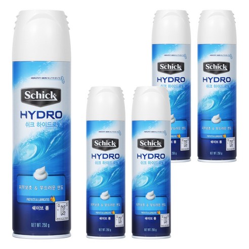 쉬크 하이드로 쉐이빙 폼, 250g, 5개