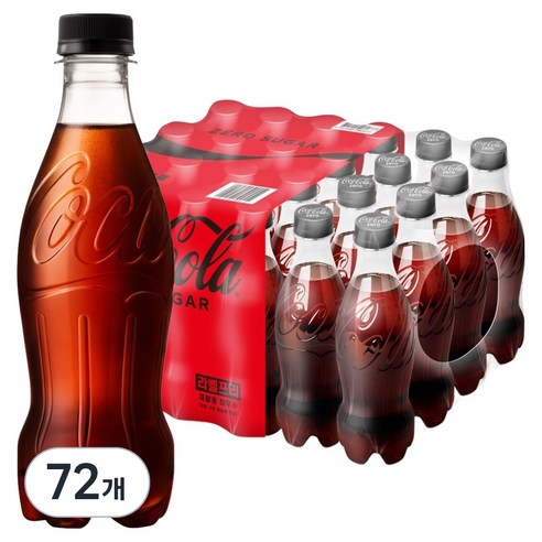 코카콜라 제로 무라벨, 370ml, 72개