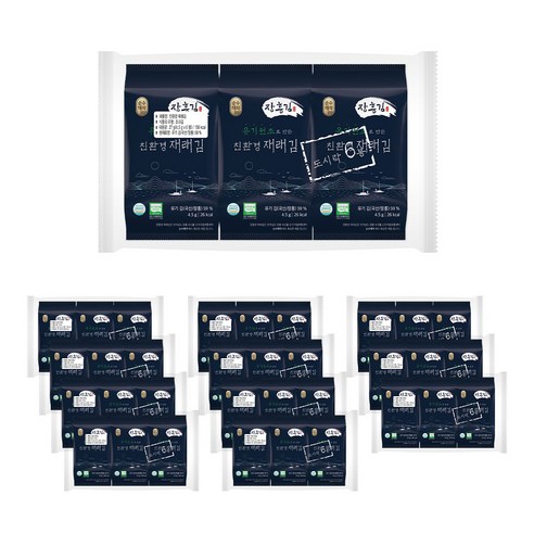 순수해작 유기원초로 만든 장흥 친환경 재래 도시락김, 4.5g, 72개