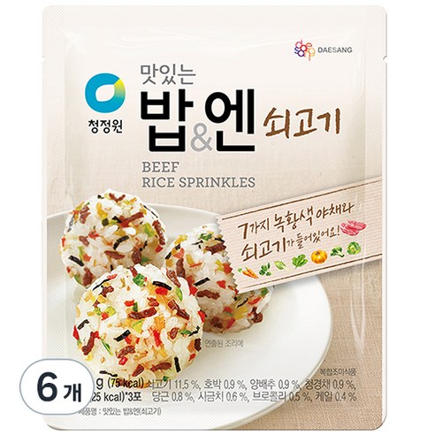 청정원 맛있는밥&엔 쇠고기, 24g, 6개