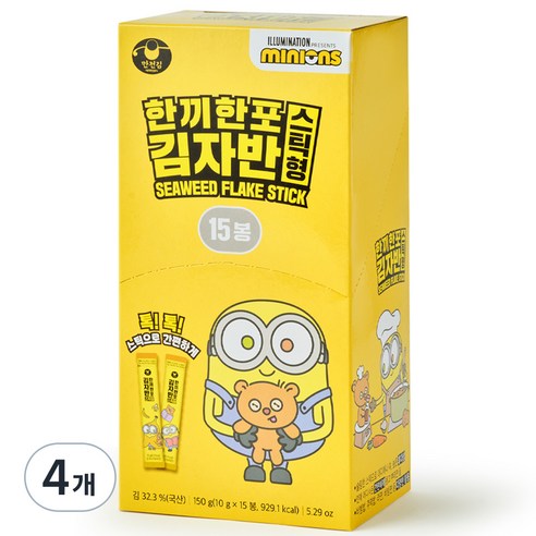 만전김 미니언즈 한끼한포 스틱 김자반, 150g, 4개