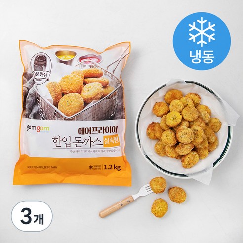곰곰 에어프라이어 한입 돈까스 실속형 (냉동), 1.2kg, 3개