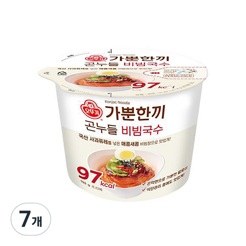 오뚜기 가뿐한끼 곤누들 비빔국수 192g, 7개