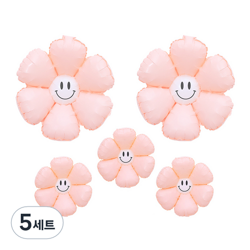 피앤비유니티 무광마카롱 스마일 데이지풍선 세트, 16, 5세트