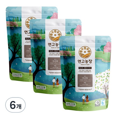 연고농장 국내산 볶은 연근차, 50g, 1개입, 6개