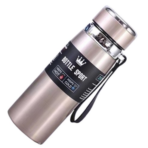 워터하마 대용량 진공 스포츠 보냉 보온병, 골드, 600ml, 1개