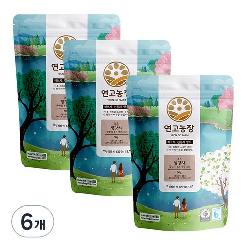연고농장 국내산 볶은 생강차, 50g, 1개입, 6개