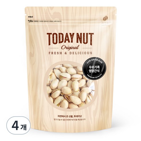 투데이넛 구운피스타치오, 250g, 4개