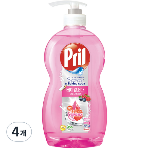 프릴 시크릿오브 베이킹소다 와일드베리 향, 750ml, 4개