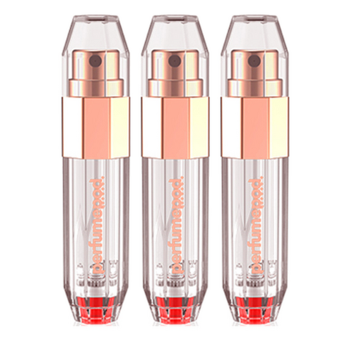 트라발로 퍼퓸팟 크리스탈 펌핑식 충전 휴대용 향수공병 5ml, 로즈골드, 3개