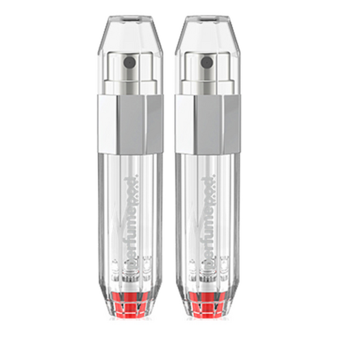 트라발로 퍼퓸팟 크리스탈 펌핑식 충전 휴대용 향수공병 5ml, 실버, 2개