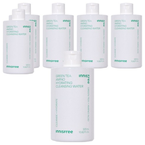 이니스프리 New 그린티 아미노 수분 클렌징 워터, 6개, 320ml