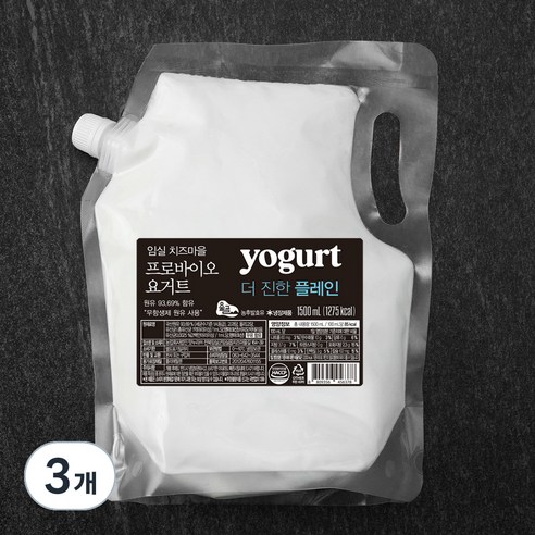 임실치즈마을 요거트 더 진한 플레인, 1.5L, 1개입, 3개