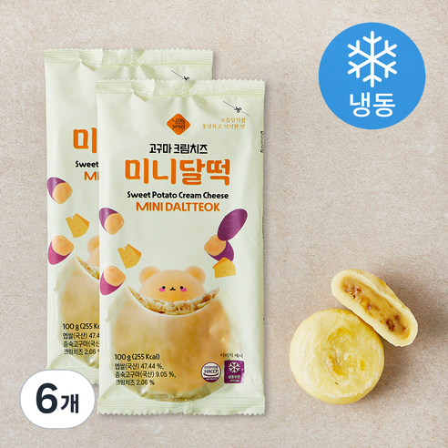 낭만부부 고구마 크림치즈 미니 달떡 (냉동), 1개입, 6개