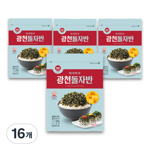 바다모아 광천 돌자반, 55g, 16개