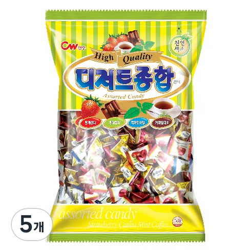 청우 디저트종합 캔디, 1200g, 5개
