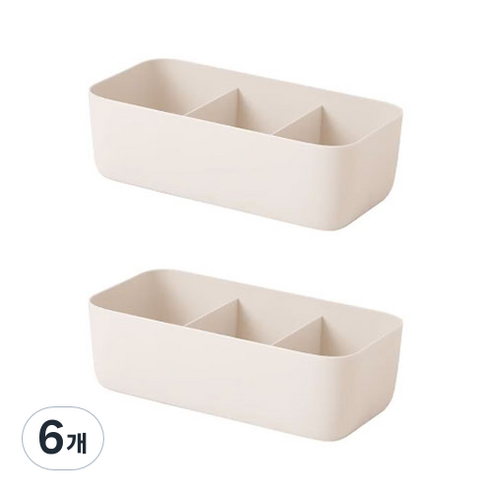 네이처안 3단 속옷정리함, 베이지, 6개