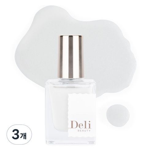 델리뷰티 딥시럽 루어인무드 네일컬러 글리터, MG07 글램펄 화이트, 10ml, 3개