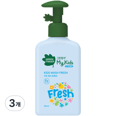 그린핑거 마이키즈 워시 프레쉬 바디클렌저 그린향, 3개, 320ml