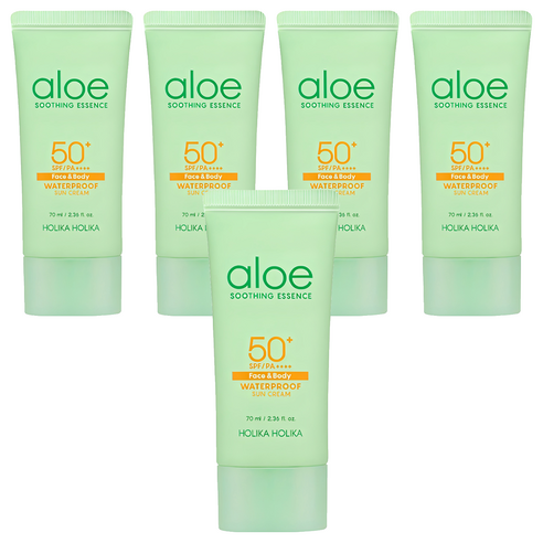 홀리카홀리카 알로에 워터프루프 선크림 SPF50+ PA++++, 70ml, 5개