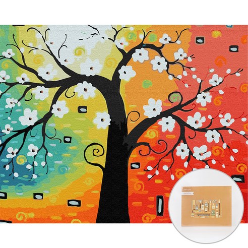 아트조이 DIY 명화그리기 가로형 50 x 40cm, 행복나무