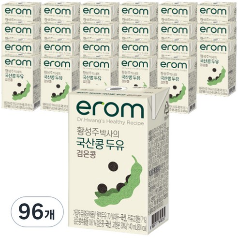 이롬 황성주 국산 검은콩 두유, 140ml, 96개