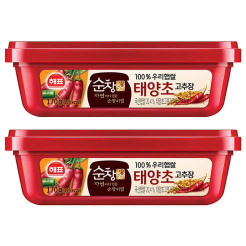 순창궁 우리햅쌀 태양초 고추장, 170g, 2개
