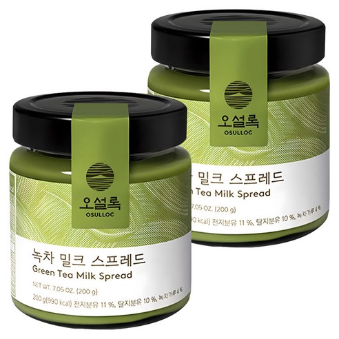 오설록 녹차 밀크 스프레드, 200g, 2개