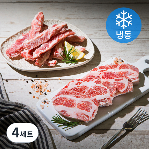 6다이닝 이베리코 돼지고기 목살 300g + 갈비살 300g (냉동), 4세트