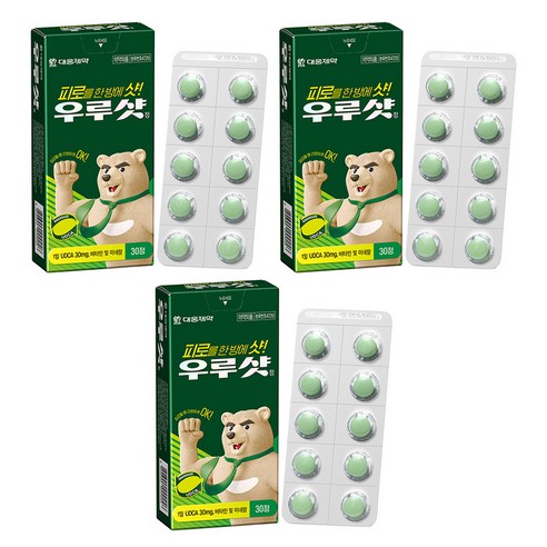 대웅제약 우루샷 정 피로회복제, 30정, 3개