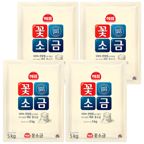 해표 꽃소금, 5kg, 4개