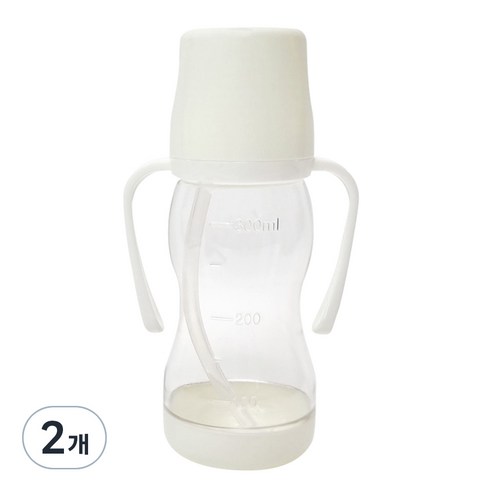 아가프라 라온 빨대컵 350ml, 2개, 아이보리