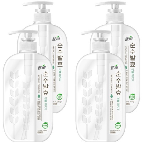 참그린 순수발효 식물 설거지 주방세제, 720ml, 4개