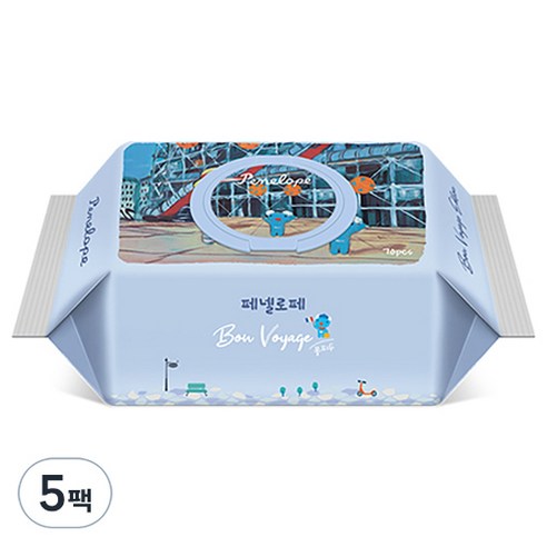 페넬로페 본보야지 퐁피두 저자극 아기물티슈 캡형, 75g, 70매, 5개