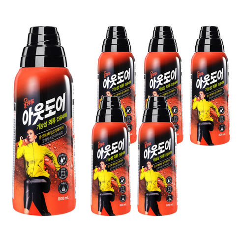 울샴푸 애경 아웃도어 기능성의류 전용세제, 6개, 800ml
