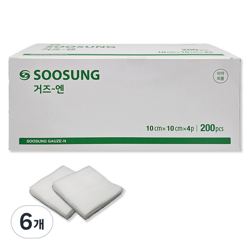 수성 거즈 엔, 200매, 6개
