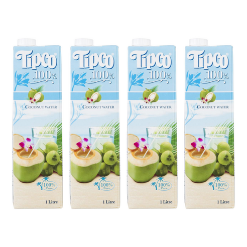 TIPCO 팁코주스 코코넛워터1L, 1L, 4개