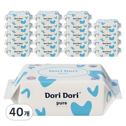 도리도리 퓨어 물티슈 리필형, 35g, 100개입, 40개