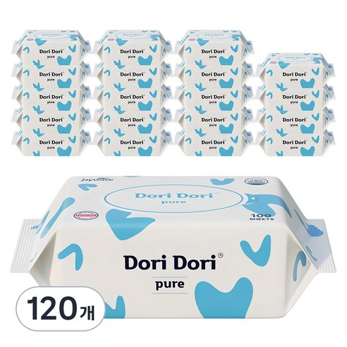 도리도리 퓨어 물티슈 리필형, 35g, 100개입, 120개