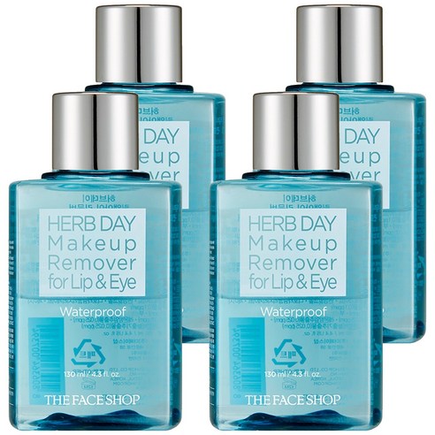 더페이스샵 허브데이 워터프루프 립 앤 아이 메이크업 리무버, 130ml, 4개