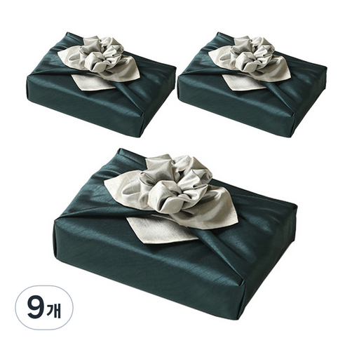 통샵 실크 겹 보자기 90 x 90 cm, 청록 + 아이보리(107), 9개