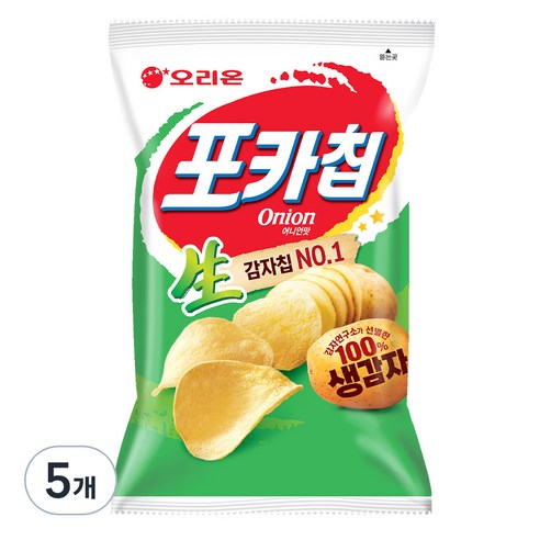 오리온 포카칩 어니언맛, 137g, 5개