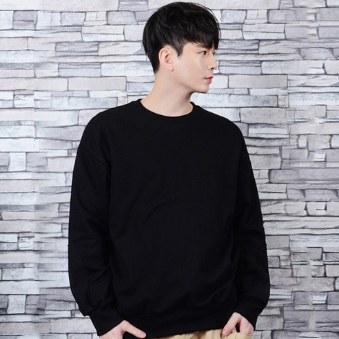 타운클로 지퍼 패치 오버핏 맨투맨