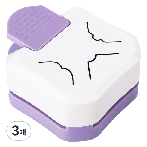 꼬까 모서리 펀치 퍼플, 모양, 3개